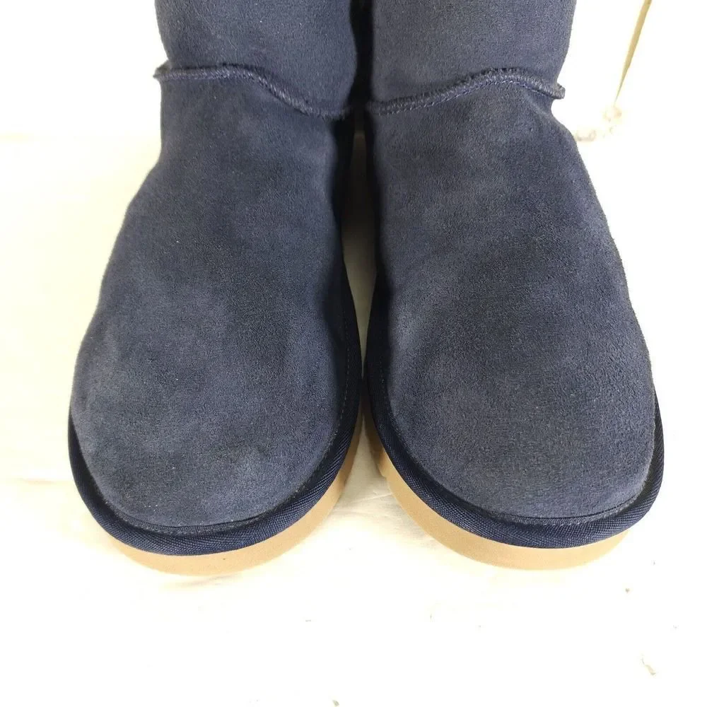 Koolaburra By Ugg Women's Remley US 10 Mini Suede Navy Blue Fur Lined Boots_4